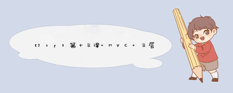 【Jsp】第十三课 MVC+三层架构（一）,第1张