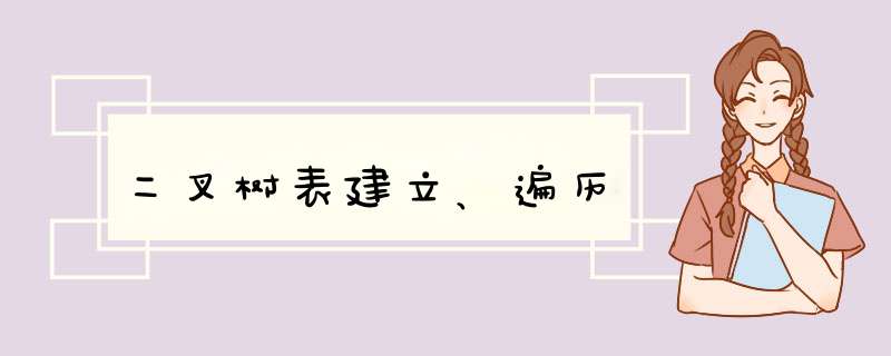 二叉树表建立、遍历,第1张