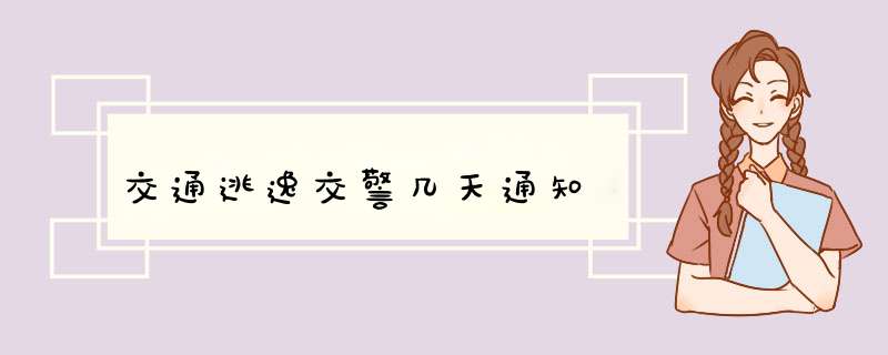 交通逃逸交警几天通知,第1张