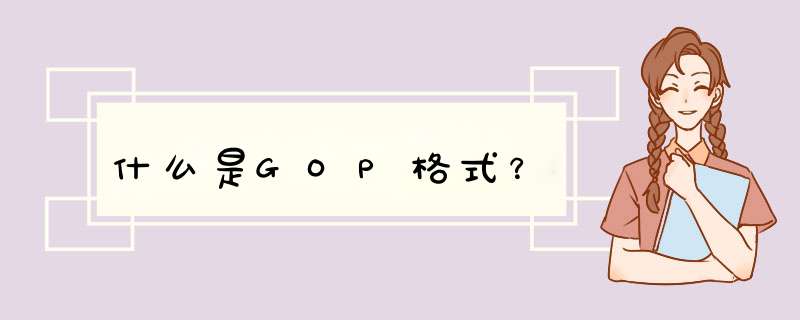 什么是GOP格式？,第1张