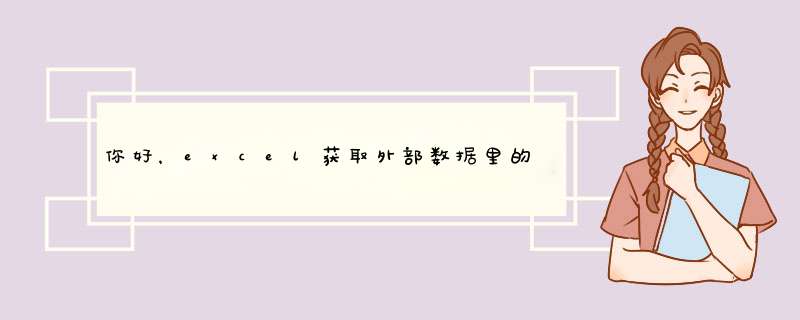 你好，excel获取外部数据里的自网站点击后出现脚本错误的对话框，叉掉,第1张