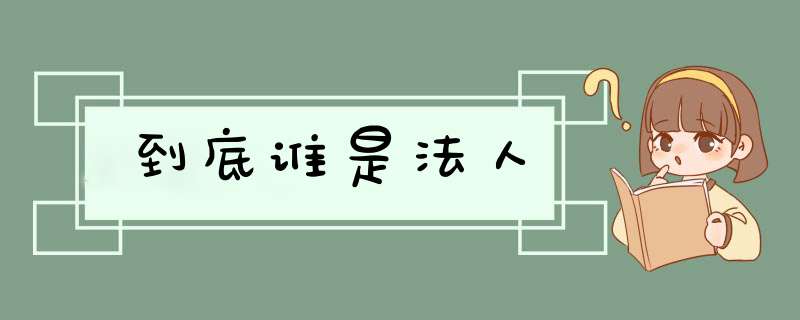 到底谁是法人,第1张