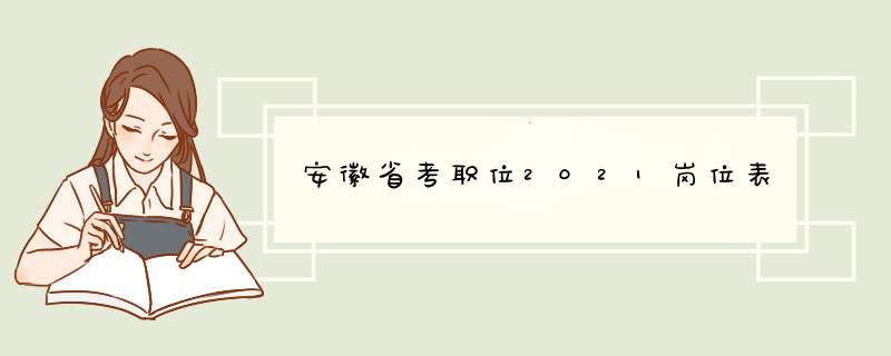 安徽省考职位2021岗位表,第1张