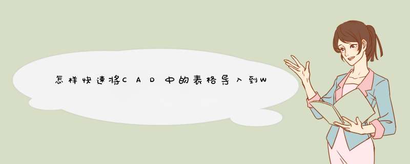 怎样快速将CAD中的表格导入到WORD中,第1张