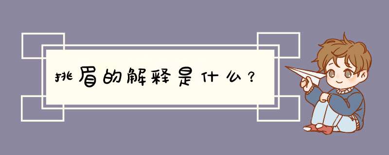 挑眉的解释是什么？,第1张