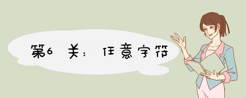 第6关：任意字符,第1张