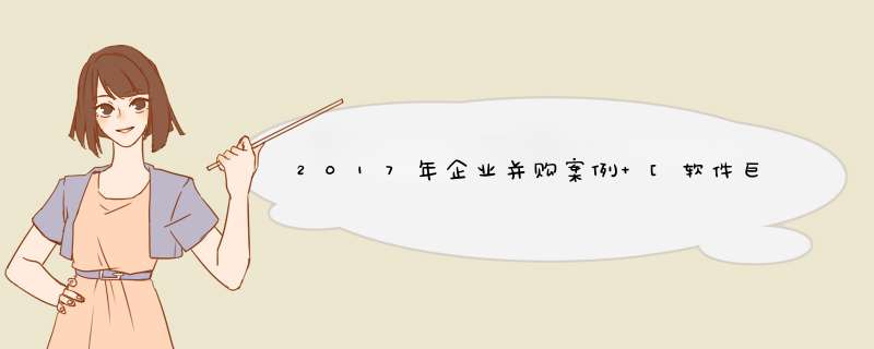 2017年企业并购案例 [软件巨头狂并购　国内企业干着急],第1张