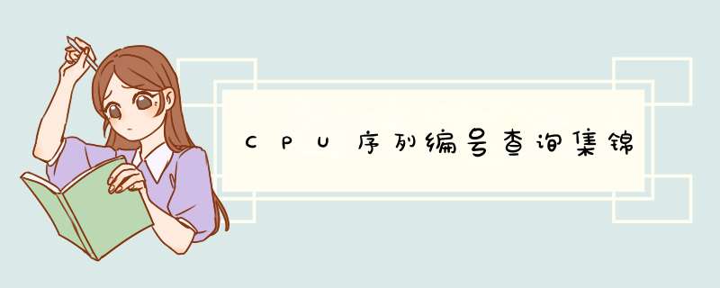 CPU序列编号查询集锦,第1张