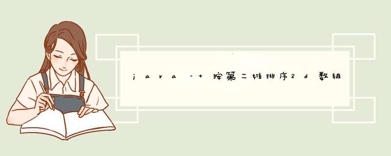 java– 按第二维排序2d数组,第1张