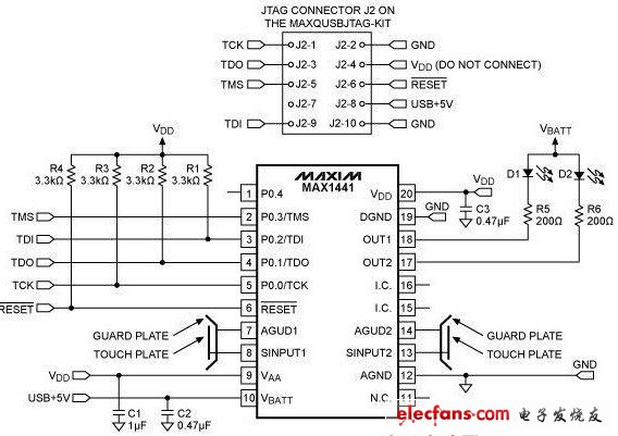 解析：MAX1441应用电路与JTAG接口板连接,第2张