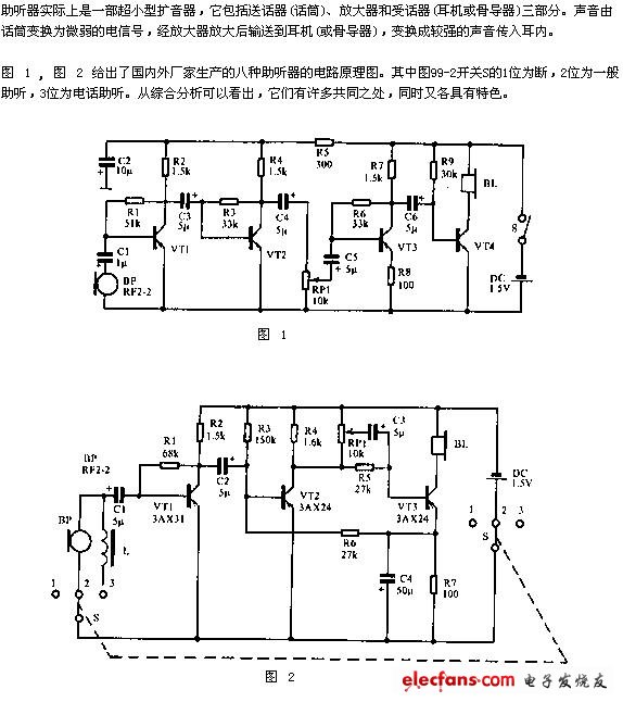 几种助听器电路分析,几种助听器电路图,第2张