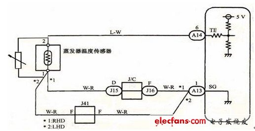 不同位置上汽车传感器原理及应用,蒸发器温度传感器控制电路,第4张