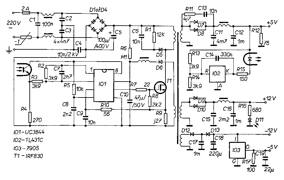 UC3844组成的60W开关电源电路,第2张