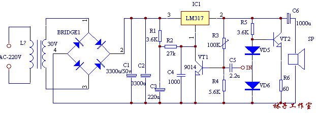 用三端稳压LM317制作的甲类功放,第2张