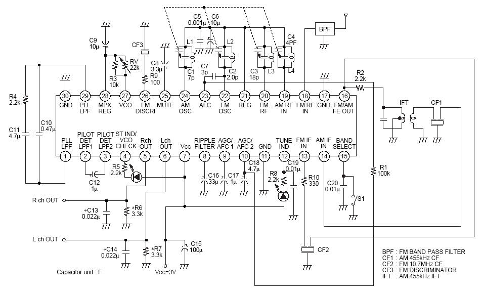 sony公司高品质调频立体声接收芯片CXA1238M接收电路,第2张