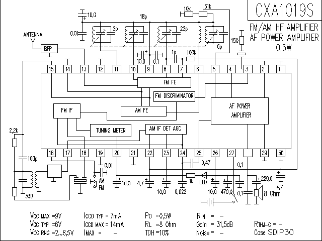 CXA1019S调频调幅收音机电路,第2张