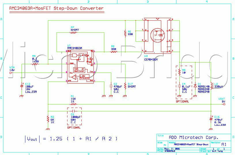 MC34063+MOSFET扩流电路原理图 12v转5v电路,第2张