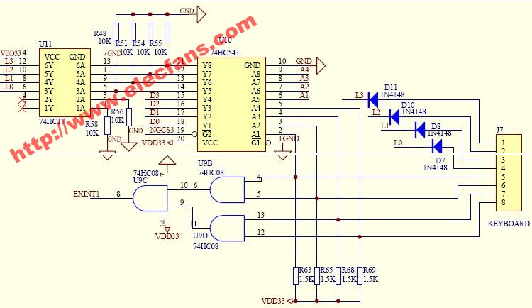 4x4鍵盤識別電路,第3张