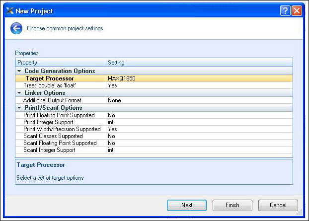 Getting Started with the MAXQ1,Figure 3. Selecting the MAXQ1850 processor.,第3张