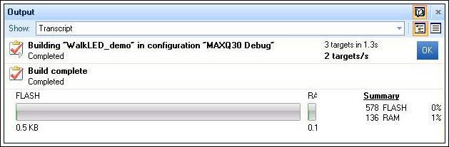 Getting Started with the MAXQ1,Figure 5. Output after project build.,第6张