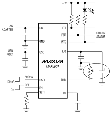 MAX8600, MAX8601 单双输入、1节Li+电池,第2张