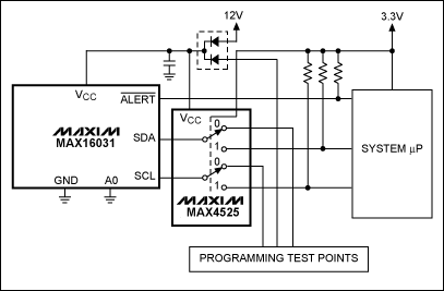 In-Circuit Programming of the,Figure 1. The MAX16031 shares it,第2张