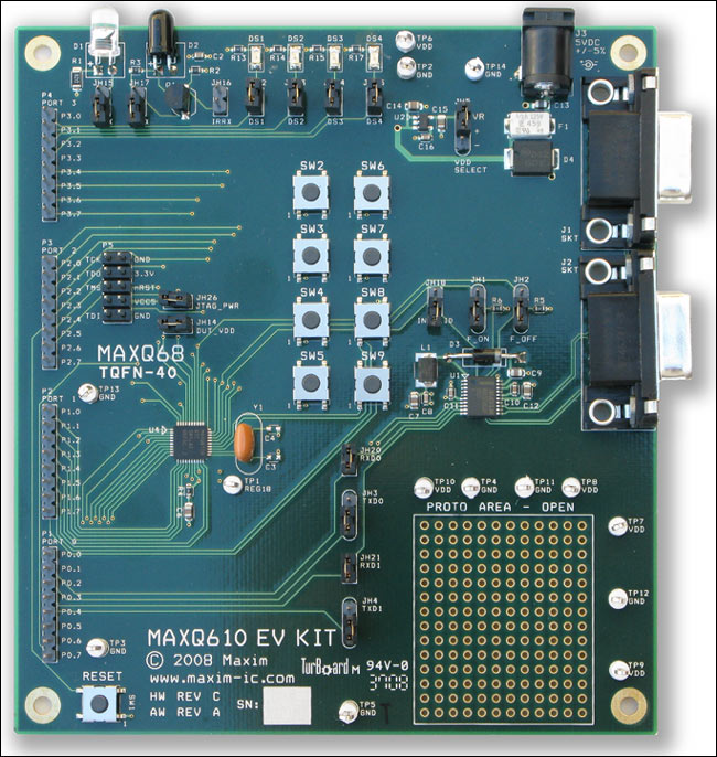 Getting Started with the MAXQ6,Figure 1 MAXQ610 EV kit.,第2张