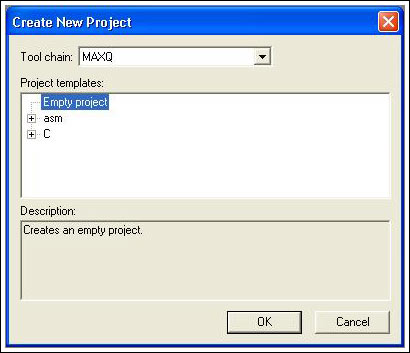 Getting Started with the MAXQ6,Figure 3. Creating an empty project.,第4张