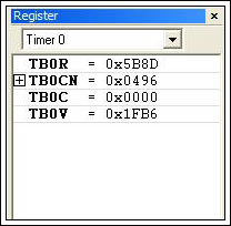 Getting Started with the MAXQ6,Figure 8. The Register window showing Timer 0 registers.,第9张