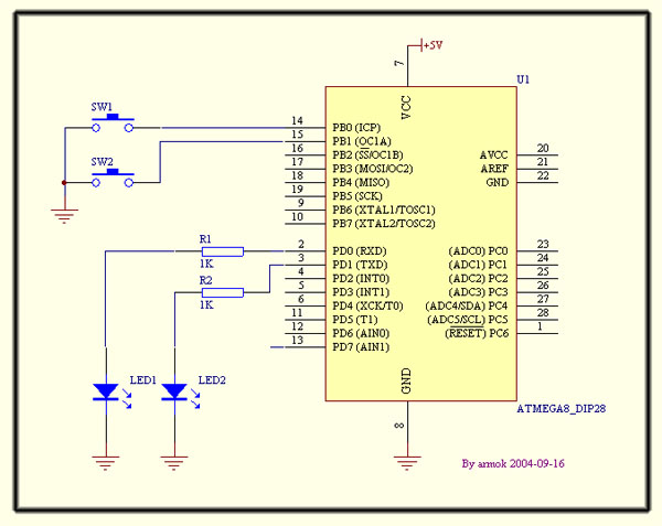 用Atmega8实现8路键盘D触发锁存器功能(含源程序代码),第2张