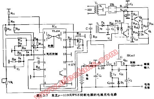 东芝U-1000UPS不间断电源的电池充电电路,第2张