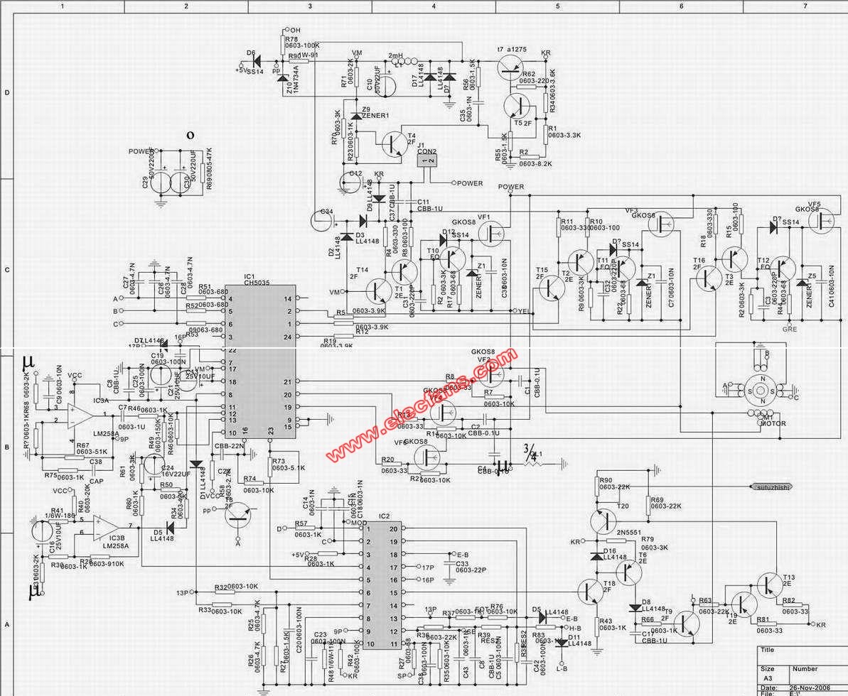 松正WZK4815电动车无刷控制器电路图,第2张