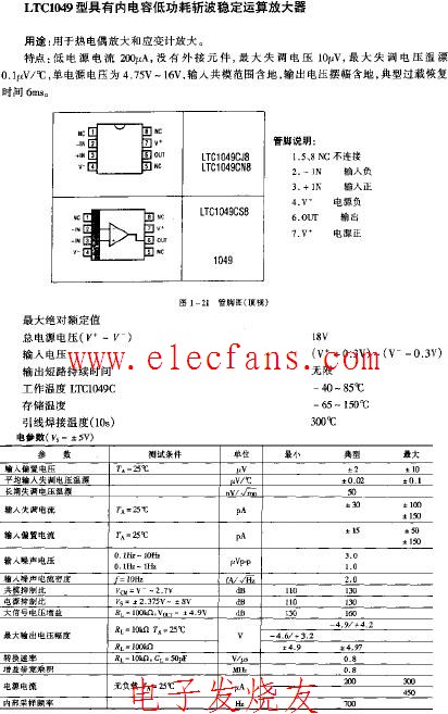 LTC1049型具有内电容低功耗斩波稳定运算放大器,第2张