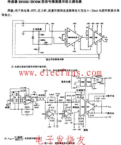 传感器ISO102-ISO106型信号隔离缓冲放大器电路,第2张