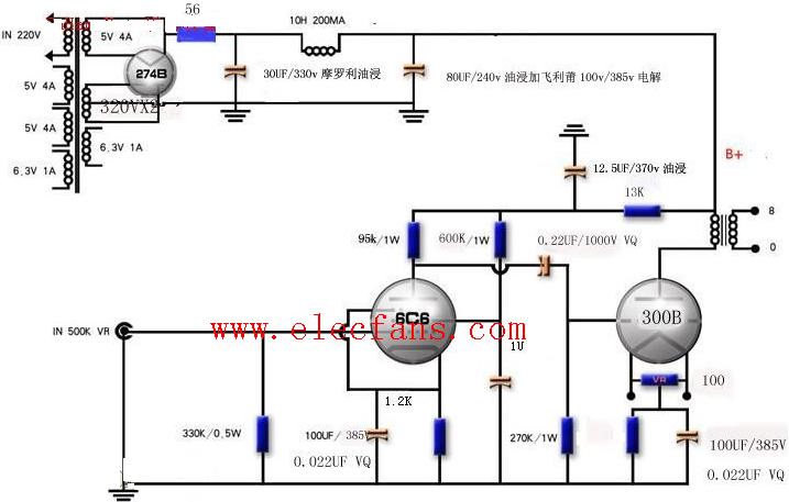 电子管300b线路图,第3张