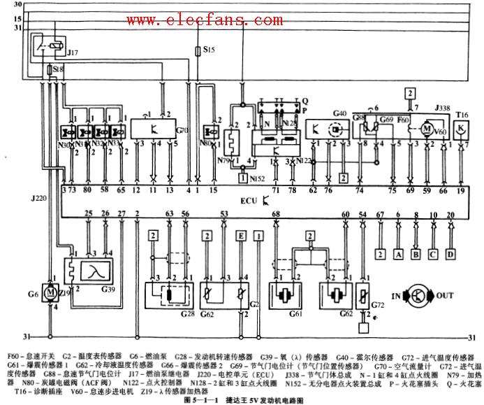 捷达王汽车发动机电路图,第2张