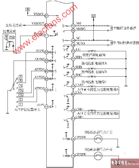 V6发动机电控系统电路图-广州本田雅阁2L2.3L轿车,第4张