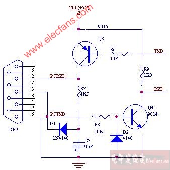 用分立元件制作的RS232转串口电路图,第2张