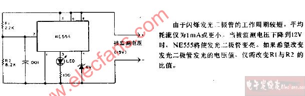 电池供电设备的欠压指示器电路图,第2张