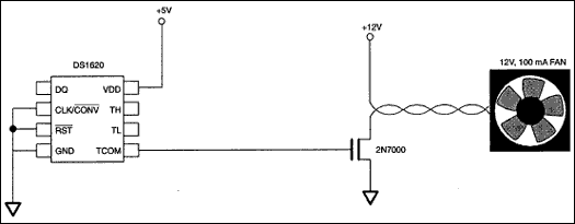 Applying and Using the DS1620,Figure 5. Using the TCOM output to drive a fan.,第6张