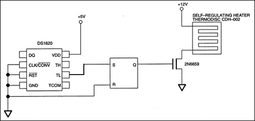 Applying and Using the DS1620,Figure 3. Using TLOW to drive a self-regulating heater.,第4张