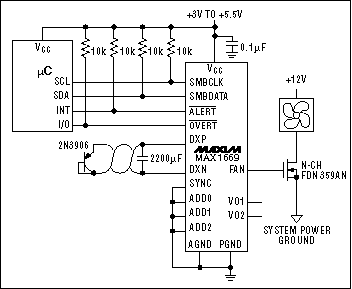 Fan Speed Control is Cool!,Figure 9. The MAX1669 configured to drive the fan in PWM mode.,第17张