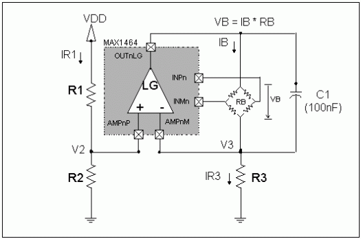 Creating a Ratiometric Current,Figure 1. Constant current source circuit for the MAX1464 applications.,第2张