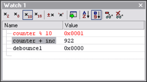 Rowley CrossWorks和MAXQ2000评估板入,图11. 观察(Watch)窗口,第9张