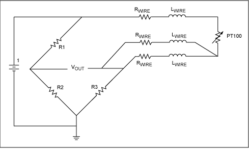 PT100温度变送器的正温度系数补偿,图2. 为RTD额外增加了第3条线，能够对线电阻进行补偿。引线电阻具有相同特性。,第3张