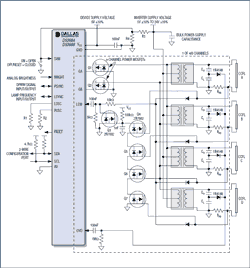 LCD TV 液晶电视背光设计分析,图10. DS3984/DS3988的每个通道也可驱动多个灯。,第11张