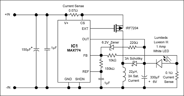 高功率LED驱动器接受宽输入电压范围-High-Power,Figure 1. Wide input-voltage range, high-power LED driver.,第2张