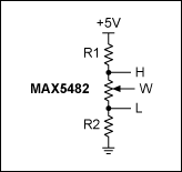 如何计算电压的数字电位器,Figure 2. A typical resistor-divider circuit.,第6张