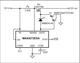 降低热插拔控制电路的电路电流,图2. 具有快速栅极下拉的热插拔控制器,第3张