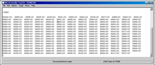 MAXQ7665评估板快速入门,图6. 如果MAXQ7665配置正确，寄存器映射应该以Module 0，Register 0开始。,第7张